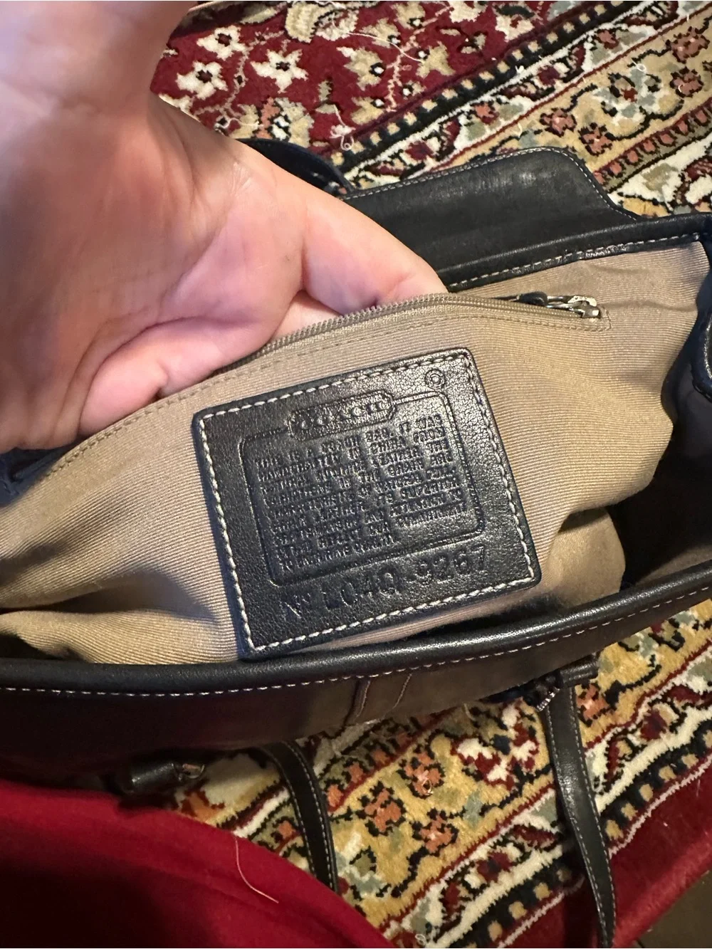 Coach Black Leather Duffel Satchel with Contrast Stitching